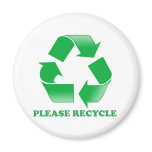Please Recycle. Recycling Awareness. Go Green. magnets