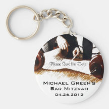Please Save the Date Bar Mitzvah Boy Keychains