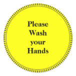Please Wash Your Hands Round Stickers