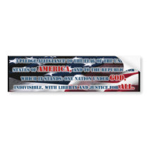 Pledge of Allegiance Bumper Sticker