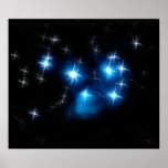 Pleiades Blue Star Cluster Poster
