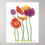 Plentiful Poppies Poster