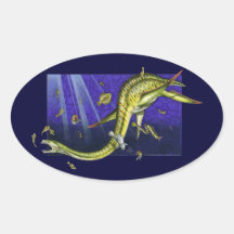 Plesiosaur Oval Sticker