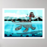 Plesiosaurus Dinosaur Painting posters