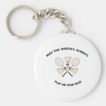 Plop on Your Head Badminton Keychains