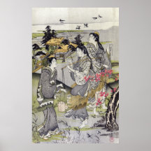 Plovers at Tamagawa, Kubo Shunman Poster
