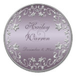 Plum and Pewter 1.5" Diameter Round Sticker