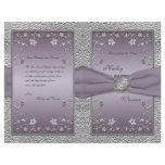 Plum and Pewter Floral Wedding Program flyers