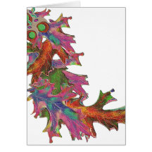 Plum autumn leaves, blank card
