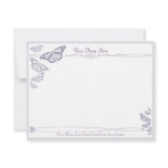 Plum Butterfly Correspondence Cards invitations