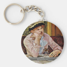 Plum By Manet Edouard Keychain