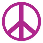 Plum Colored Peace Symbol Sticker