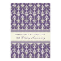Plum Cream 10th Anniversary Party Invitation