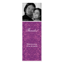 Plum Damask Skinny Favour Tag