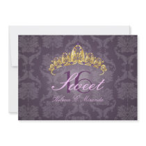 Plum Damask Sweet 16/ tiara/amethyst invitations