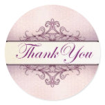 Plum Filigree Thank You Sticker