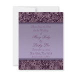 Plum Floral Save the Date Announcement 4.25" x 5.5 invitations
