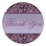 Plum Floral Thank You Sticker/Seal