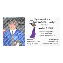 Plum Graduation Party Photo Invitation Photo Card