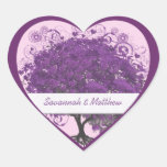 Plum Heart Leaf Tree Wedding Seal Sticker