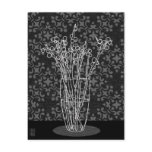 Plum in Vase Illustration Postcard