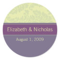 Plum Love Wedding Invitation Seal stickers