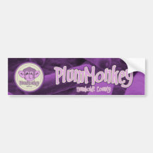 Plum Monkey Bumper Sticker
