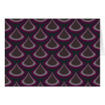 Plum Nouveau Peacock Drops Greeting Card