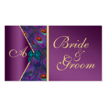 Plum Peacock Wedding Bridal Business Card