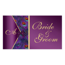 Plum Peacock Wedding Bridal Business Card