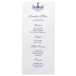 Plum Purple Chandelier Reception Menu rack cards