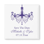 Plum Purple Chandelier Save The Date Magnet