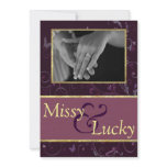 Plum & Purple Save the Date Announcement invitations