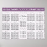 Plum Seating Chart Table Number-Alphabetical Order Print