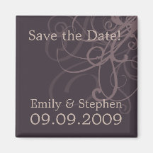 Plum Swirls • Save the Date Magnet