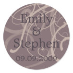 Plum Swirls • Save the Date Sticker