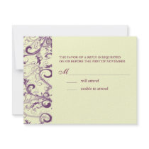 Plum Vanilla Swirls/RSVP cards require 5x7 invites