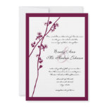 Plum Wild Flower Branches Wedding Invitation
