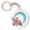 Plumeria Circle keychains