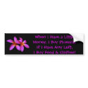 Plumeria purple bumper sticker  - Funny bumper stickers