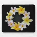 Plumeria Ring Mouspad with Yellow and White Flower mousepads