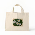Plumerias in textured frame tote bags
