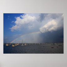 Plymouth Harbour Rainbow and Thunderstorm Posters