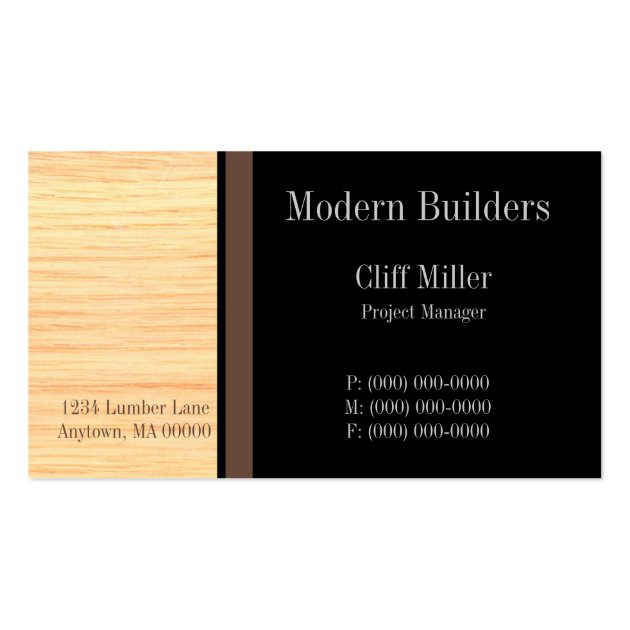 Plywood Construction Business Card, Brown
