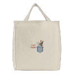 Pocket of Art/Craft Supplies Embroidery Pattern Embroidered Tote Bag
