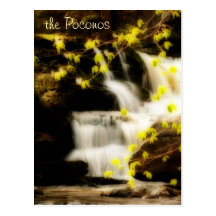 Poconos Springtime Waterfall Scene Postcard