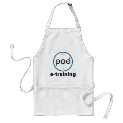 pod-e-training Basic White Utility Apron by pod_e_training