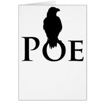 Poe Edgar Allan Poe und der Rabe Grußkarten