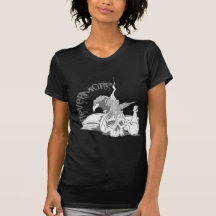Poe Nevermore Raven Skull & Book T Shirt