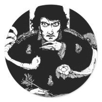 Poe Portrait Round Sticker